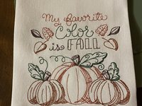 Favorite Color is Fall Pumpkin Tea Towel