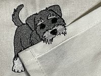 Schnauzer Playful Tea Towel Thief