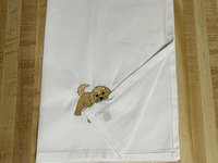 Playful Goldendoodle Tea Towel Thief