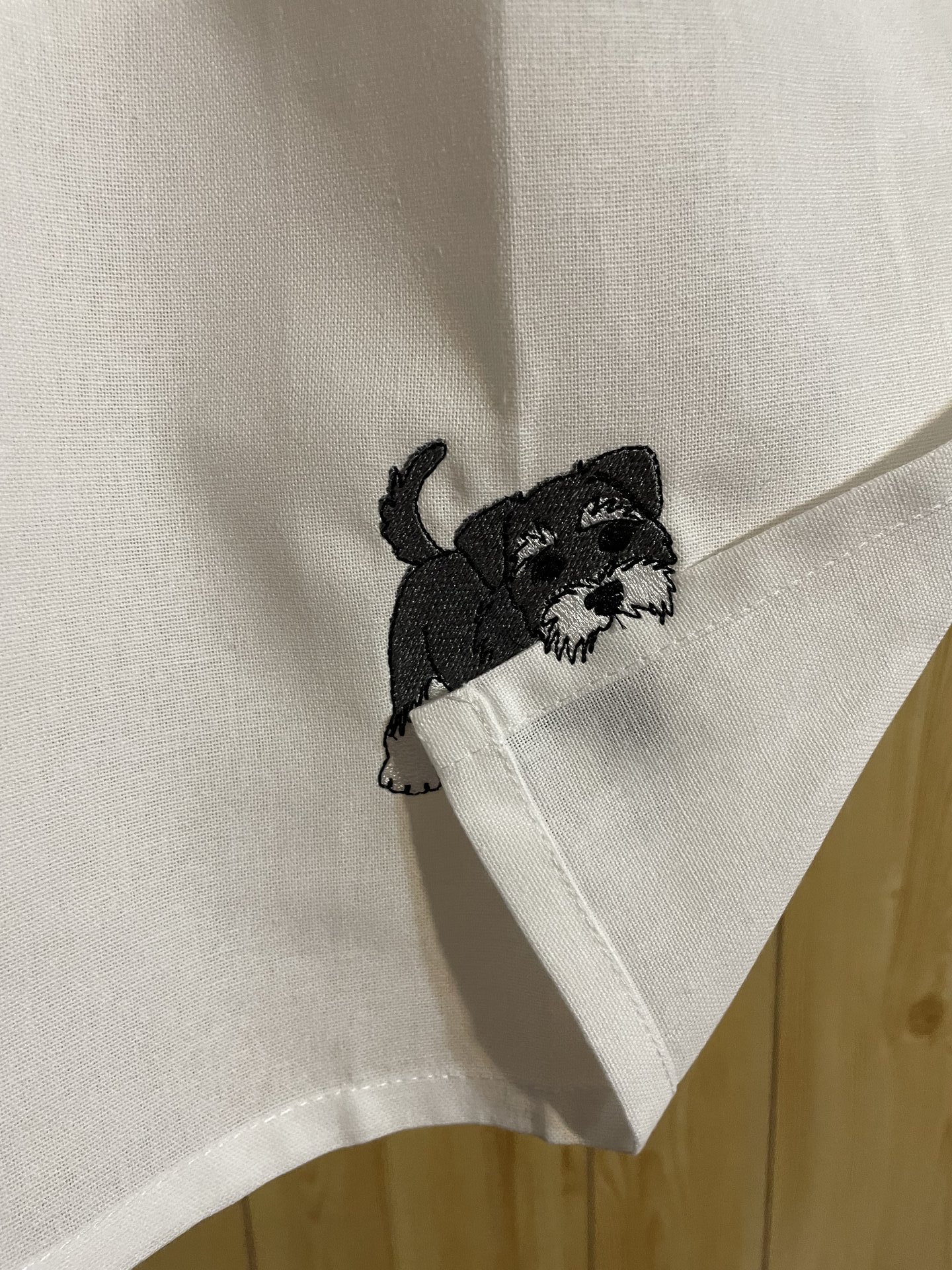 Schnauzer Playful Tea Towel Thief
