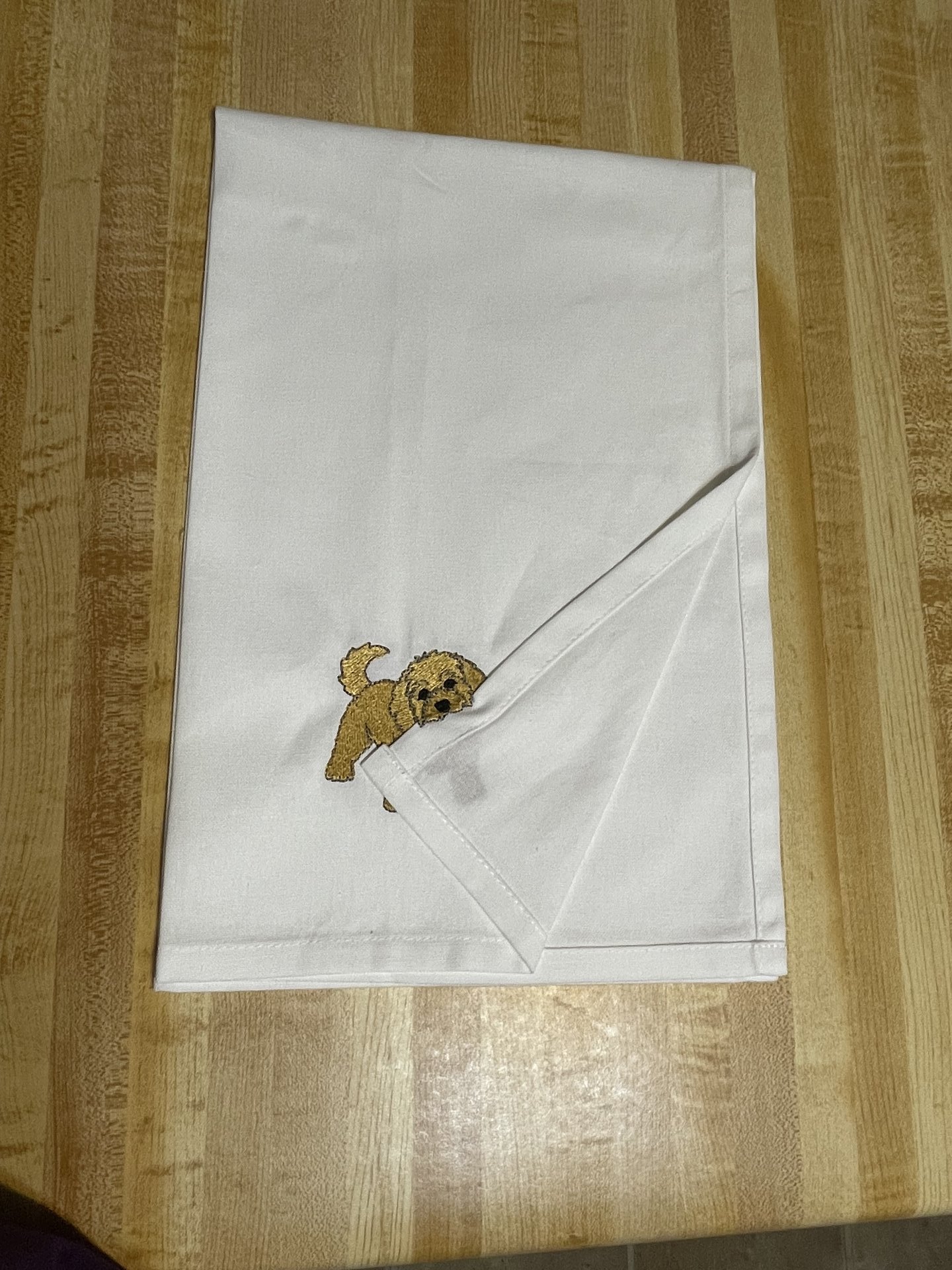 Playful Goldendoodle Tea Towel Thief