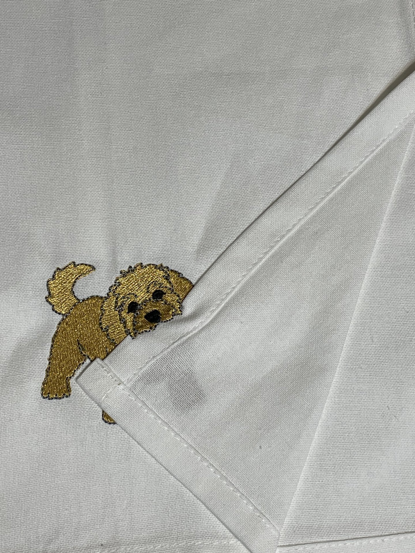 Playful Goldendoodle Tea Towel Thief