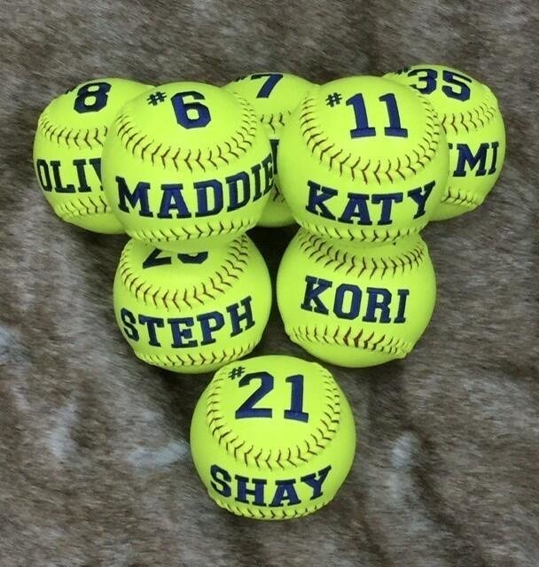 Embroidered Softballs for the entire team