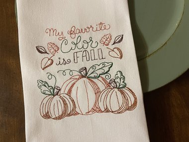 Favorite Color is Fall Pumpkin Tea Towel