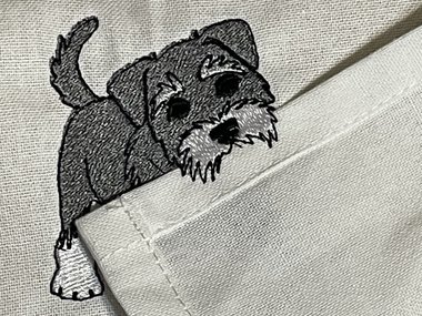 Schnauzer Playful Tea Towel Thief