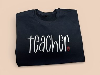 Teacher with a Heart Crew or TShirt