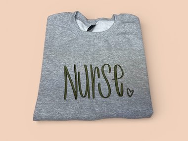 Nurse with a Heart Crewneck Sweatshirt